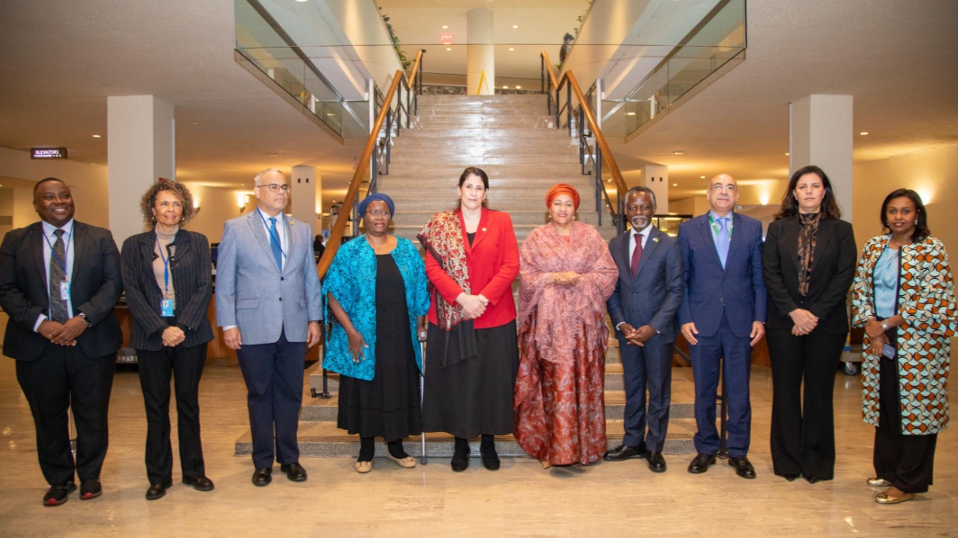 Group photo of 5th AU–UN Dialogue in New York that advances cooperation on Agenda 2063 and 2030 goals, focusing on peace, climate, education, and inclusivity.